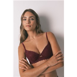 Sujetador GORGEOUS push up encaje burdeos