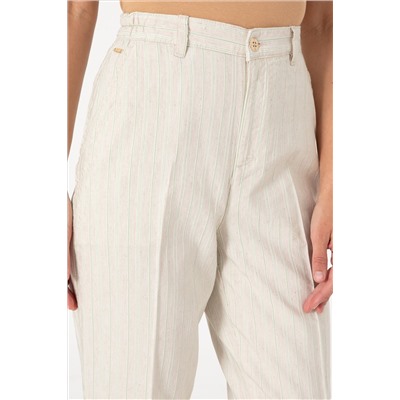 Kadın Su Yeşili Carrot High Waist Kanvas Pantolon