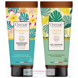 Osmaé DUO Gels Douche - Paradisiaque Tiaré 200ml + Vivifiant Cédrat 200mlLot  × 2