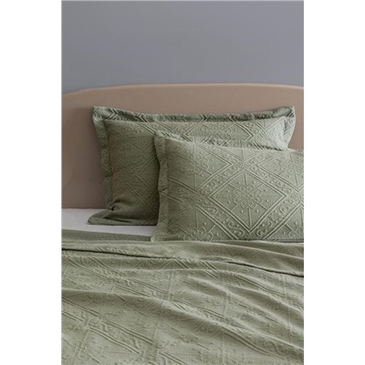 Marjolaina %100 Pamuk King Size Yatak Örtüsü - Haki