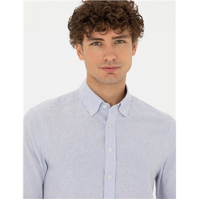 Mavi Slim Fit Uzun Kollu Gömlek