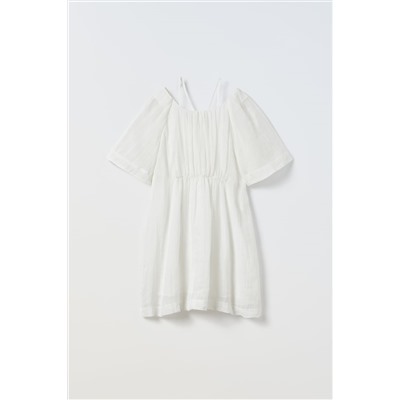TEXTURED DRESS WITH KNOT