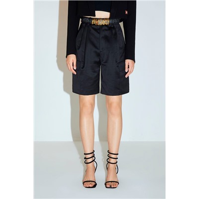 Bermudas de tiro alto Negro