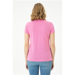 Kadın Pembe Basic Polo Yaka Tişört