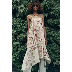 ZW COLLECTION ASYMMETRIC FLORAL EMBROIDERED DRESS