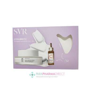 SVR Cera Biotic Baume Régénérant Comblant Sécheresse Perte de Fermeté Rides 50ml + Ampoule C 10ml & GuaSha OFFERTS - COFFRET