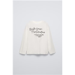 T-SHIRT WITH EMBROIDERED SLOGAN