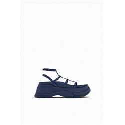 LACE UP FLATFORM SANDALS