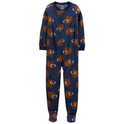 1-Piece Animals Fleece Footie PJs