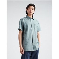 Short Sleeve Cambric Shirt, Men, Green
