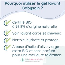 Babysoin Gel Lavant - Corps & Cheveux - BIO - LOT de 2x500mlLot  × 2