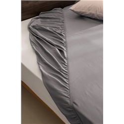 Ciel King Size %100 Pamuk Lastikli Saten Çarşaf - Gri