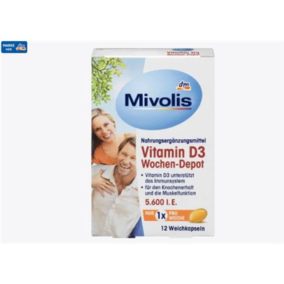 Vitamin D3 5600 I.E. Wochen-Depot Weichkapseln 12 St., 5 g