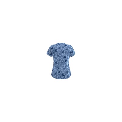 Advantage STRETCH by Butter-Soft™ Floral Conversation Navy Stretch Scrub Top