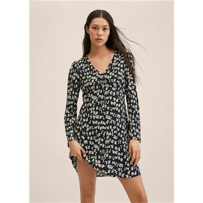 Vestido estampado letras -  Mujer | MANGO OUTLET España