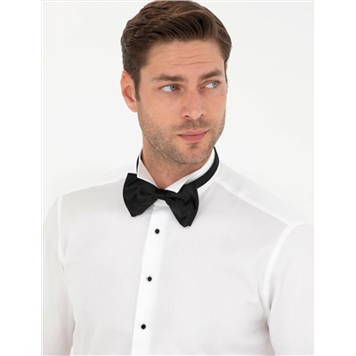Beyaz Slim Fit Smokin Gömlek