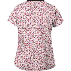 UA Ditzy Bouquet White Print Scrub Top