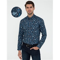İndigo Regular Fit Uzun Kollu Gömlek