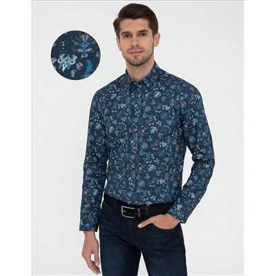 İndigo Regular Fit Uzun Kollu Gömlek