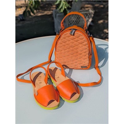 Комбо AB.ZAPATOS · 3201 naranja + AB.Z · Pelle · mochila 421 (650) NARANJA АКЦИЯ