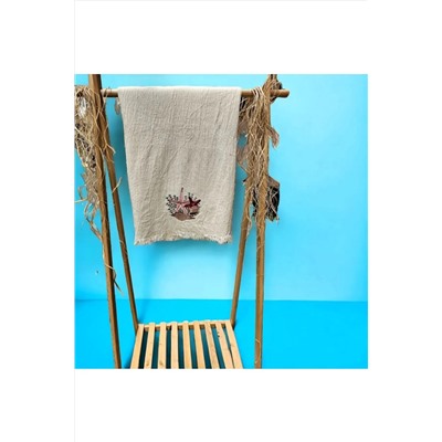 shules collection, Deniz Yıldızı Nakişli Özel Tasarim  Müslin Peştemal, Plaj Havlusu, Banyo Havlusu