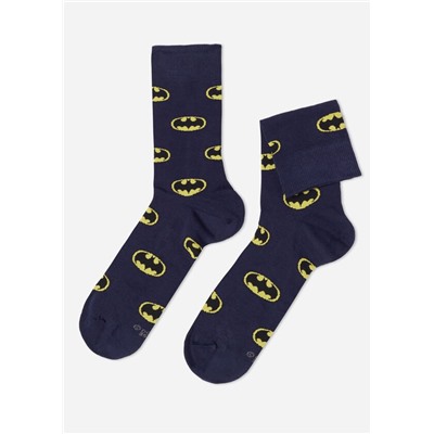 Kurze Herrensocken mit digitalem Batman-Print