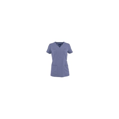 koi Sapphire Four-Way Stretch Scrubs Y-Neck Top