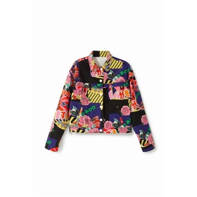 Chaqueta trucker estampada