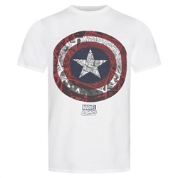 Captain America MARVEL Comic Shield Herren T-Shirt FBMTS088WHT
