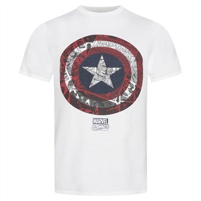 Captain America MARVEL Comic Shield Herren T-Shirt FBMTS088WHT