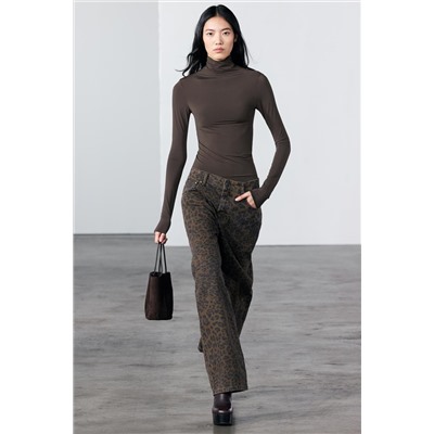 ZW COLLECTION ANIMAL PRINT RELAXED LOW-RISE JEANS