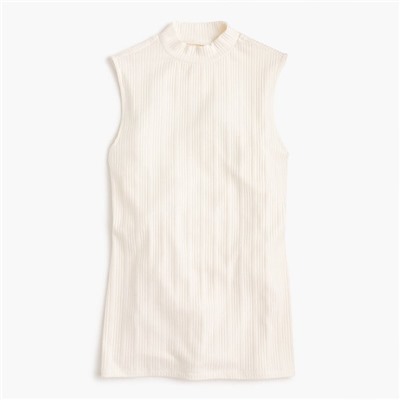 Ribbed mockneck tank top