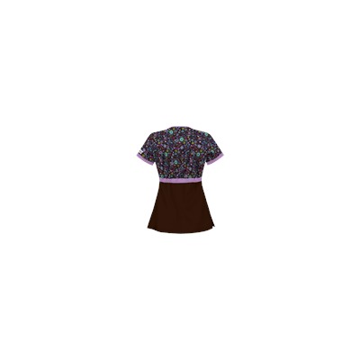 UA Country Wild Flower Coffee Bean Mock Wrap Scrub Top