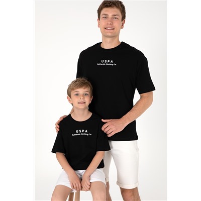 Erkek Comfort Fit Bisiklet Yaka Siyah Tişört