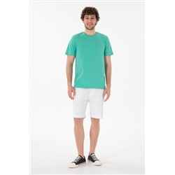 Erkek Regular Fit Bisiklet Yaka Mint Basic Tişört