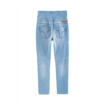 Vaquero slim fit de tiro alto Azul claro