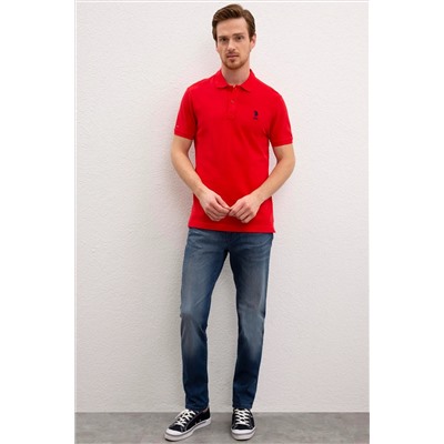 Erkek Kırmızı Basic Polo Yaka Tişört