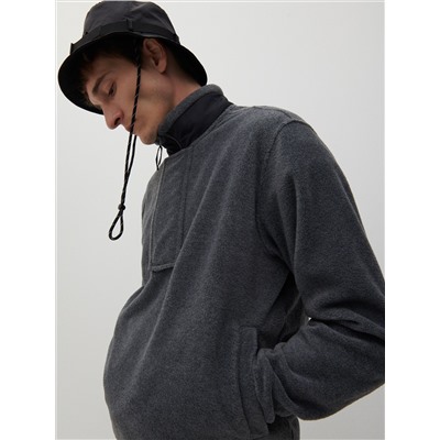 Fleece-Hoodie aus Materialmix