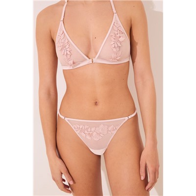 Tanga tira encaje rosa