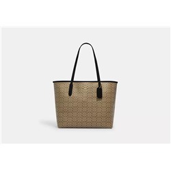 City Tote Bag In Micro Signature Canvas