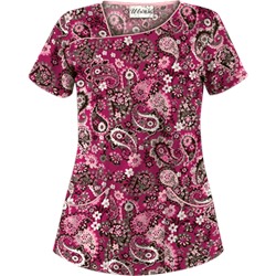 UA Paisley Parade Berry Kiss Print Scrub Top