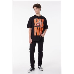Lee, Regular Fit Normal Kesim Bisiklet Yaka %100 Pamuk Siyah Erkek T-shirt