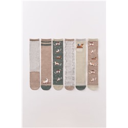Pack 6 calcetines largos algodón perros