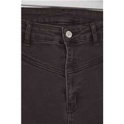 Kahverengi Yüksek Bel Comfort Dikiş Detaylı İspanyol Paça Flare Fit Jeans TBBSS24CJ00003
