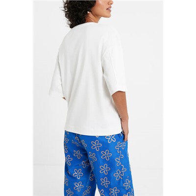 Camiseta bolsillo flores