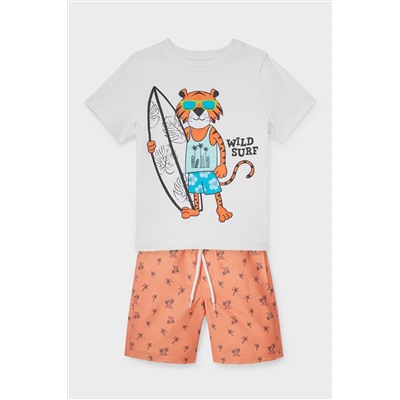 Set - Kurzarmshirt und Shorts - 2 teilig - Bio-Baumwolle