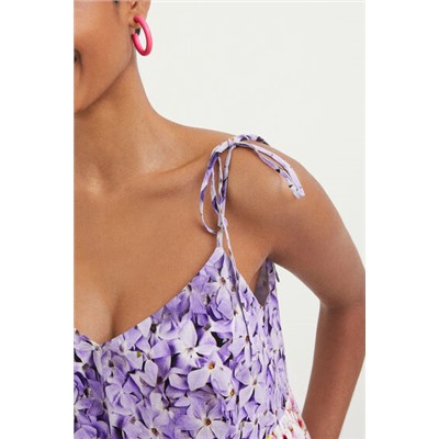 Top de tirantes floral
