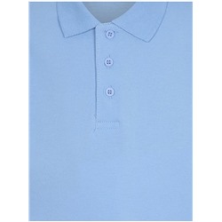 Light Blue Regular Fit Long Sleeve School Polo Shirts 2 Pack