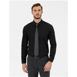Siyah Regular Fit Uzun Kollu Klasik Gömlek