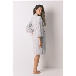 Bata larga "maternity" pointelle gris oscuro